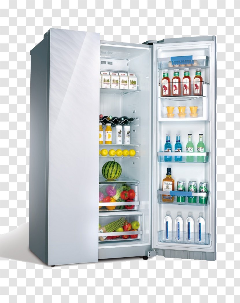 Refrigerator Midea Home Appliance Taobao - Discounts And Allowances - Energy-efficient Refrigerators Quiet Large Capacity Transparent PNG