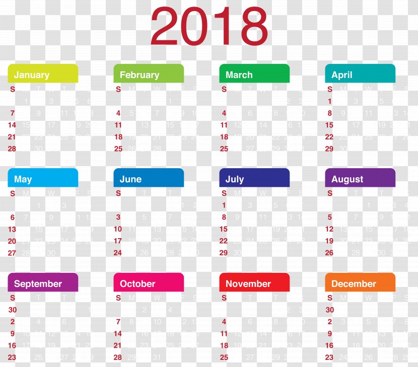 Online Calendar Clip Art - Area - 2018 Transparent PNG