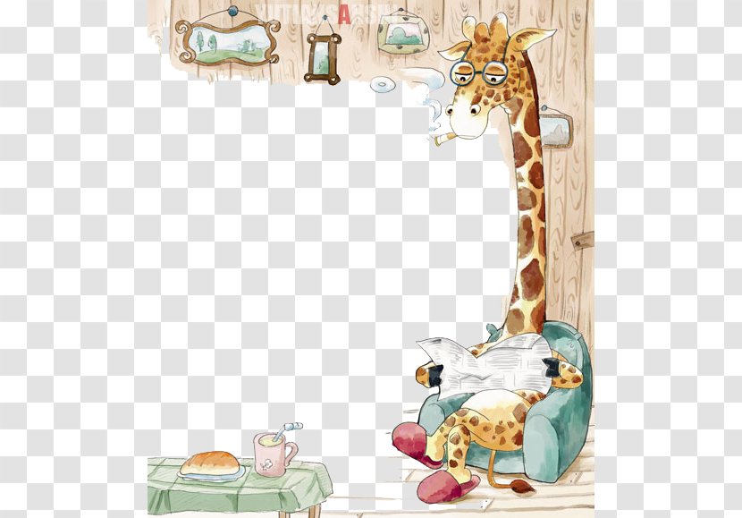 Giraffe Cartoon Illustration - Greeting Card - Mr. Transparent PNG