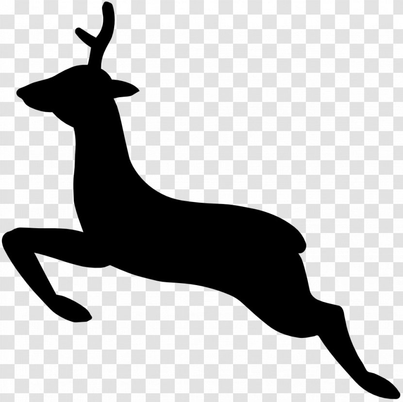 Rudolph Reindeer Clip Art - Monochrome - Picture Of A Raindeer Transparent PNG