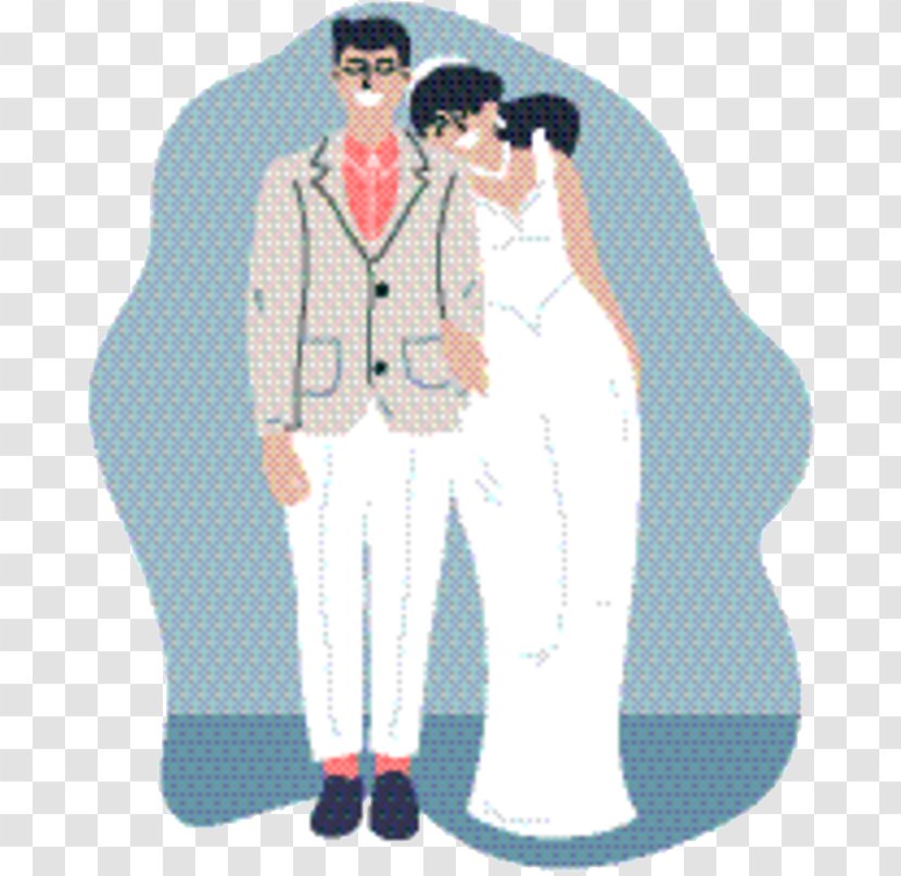 Bride And Groom Cartoon - Gesture Style Transparent PNG