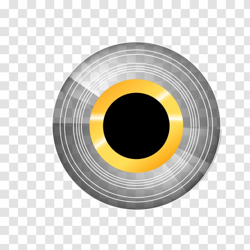 Camera Lens Yellow Circle - Creative Round Button Transparent PNG