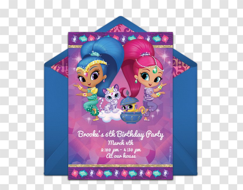 Birthday Party Evite Holiday Teenie Genies Collector's Guide (Shimmer And Shine: Genies) - Nick Jr Transparent PNG