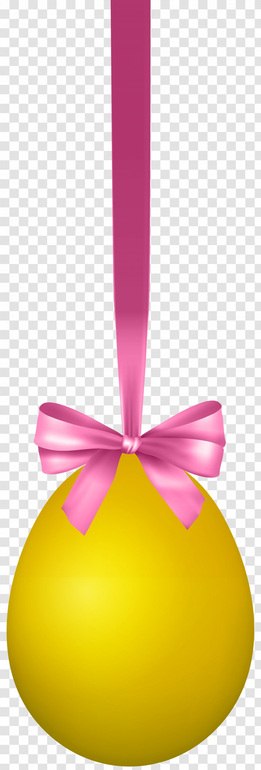Yellow Easter Egg Design - Product - Hanging With Bow Transparent Clip Art Image Transparent PNG