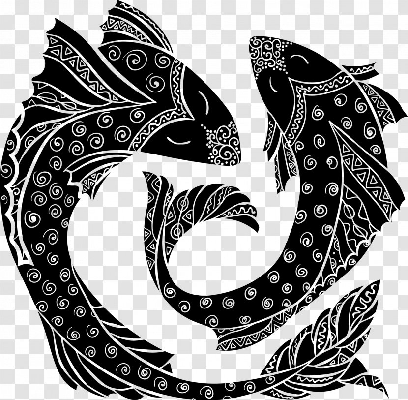 Pisces Astrological Sign Zodiac Astrology Horoscope - Monochrome Photography Transparent PNG