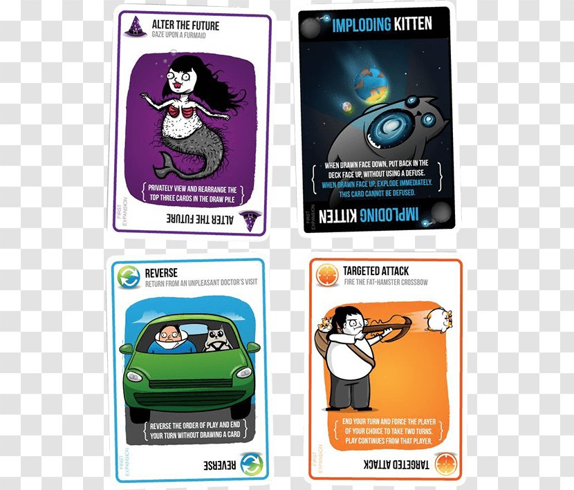Exploding Kittens Card Game Playing Player - Technology Transparent PNG