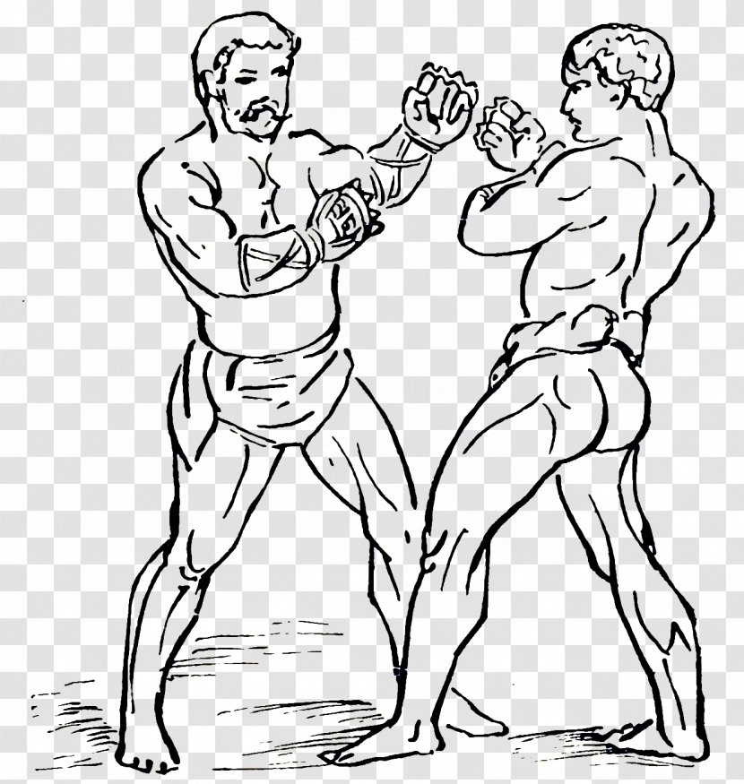 Cestus Boxing Gladiator Drawing Sport - Black And White - Gloves Transparent PNG