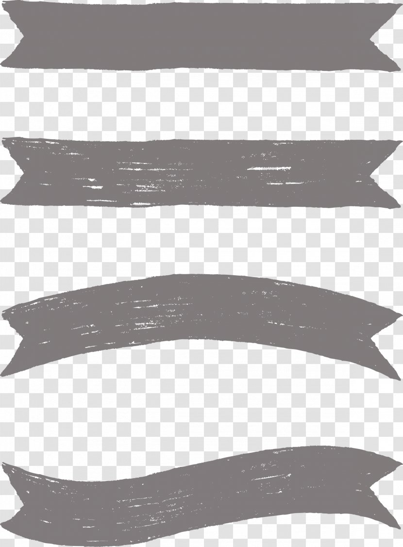 Black And White Designer - Monochrome - Ribbon Transparent PNG