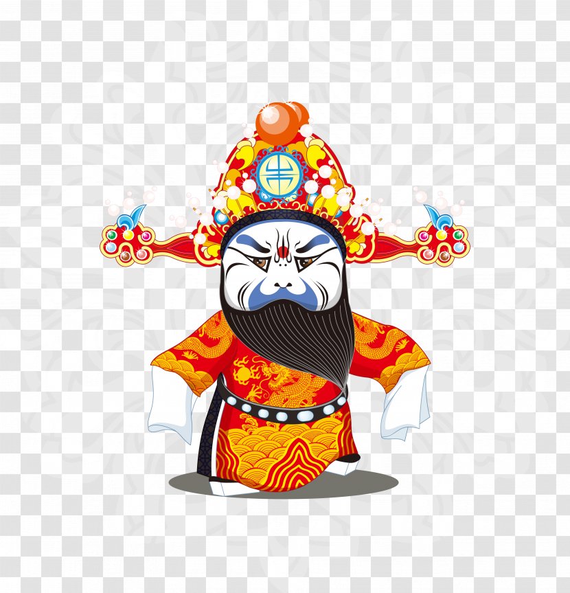 Beijing Peking Opera Chinese Cartoon - Mask - Vector Villain Transparent PNG