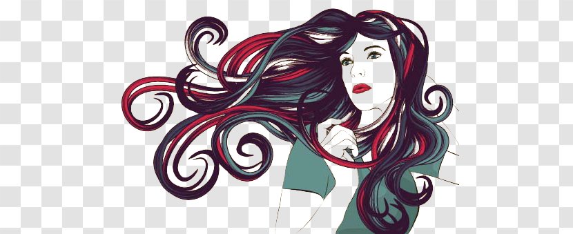 Hair Drawing Woman Illustration - Art - Painted Women Transparent PNG