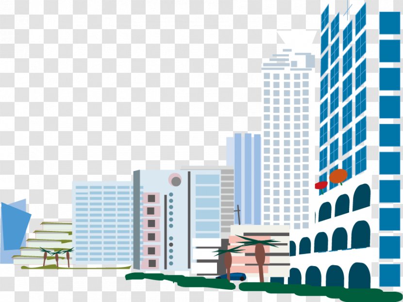 Drawing Illustration - Building - Vector Cartoon City Transparent PNG