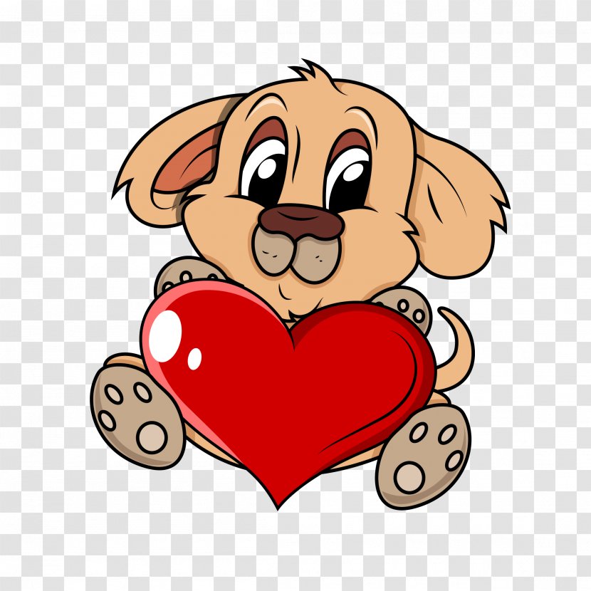 Puppy Dog Drawing Heart - Watercolor - Cute And Hearts Graphics Transparent PNG