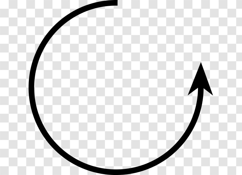 Clockwise Rotation Arrow Motion Relative Direction - Monochrome Transparent PNG