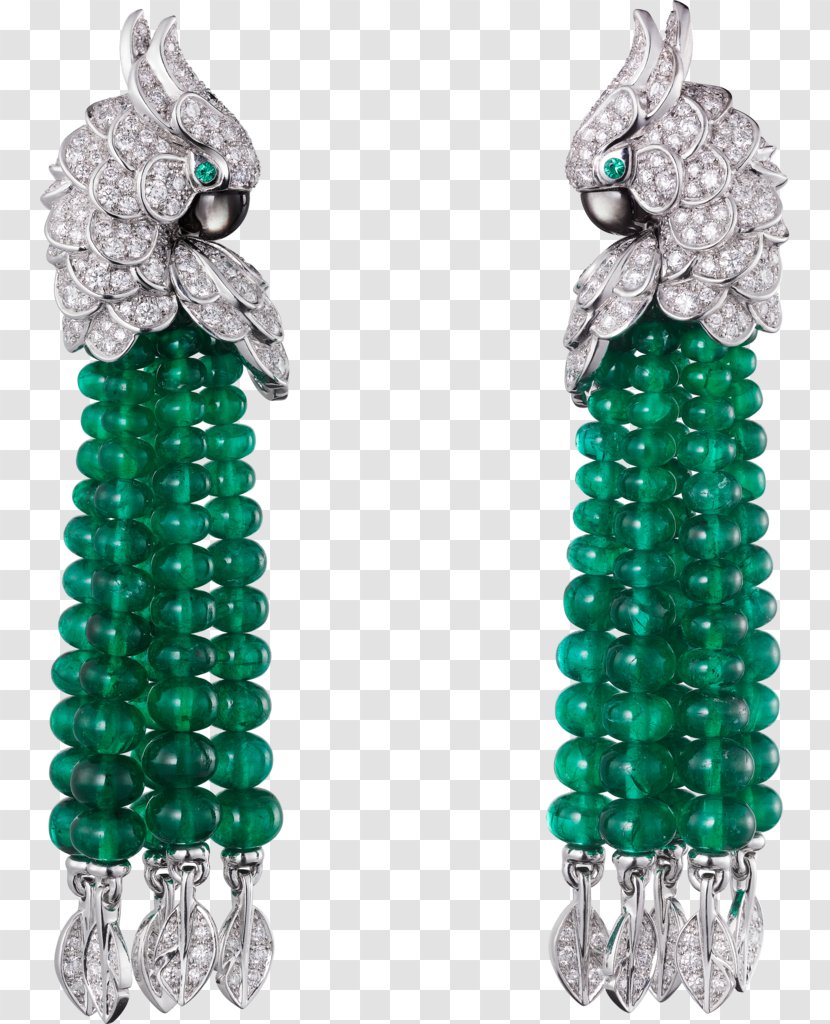 Emerald Earring Cartier Diamond Colored Gold - White Transparent PNG