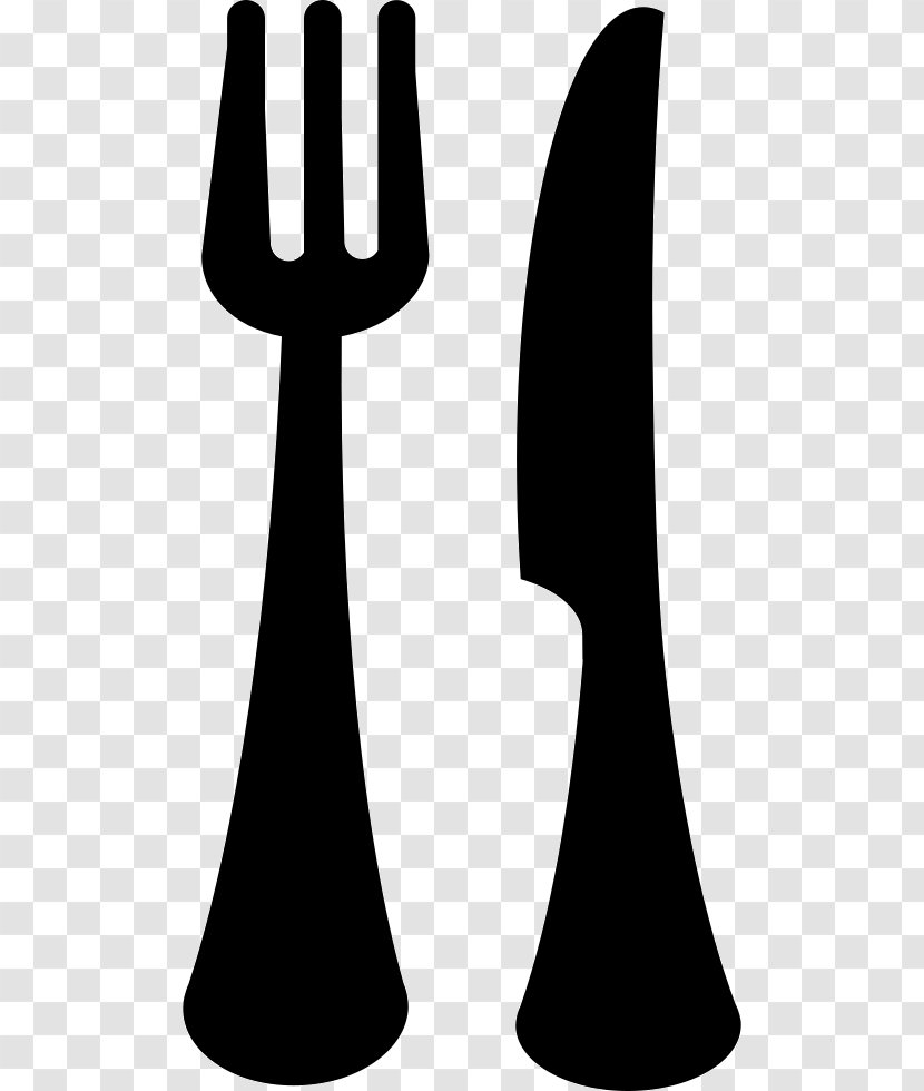 Restaurant Food Iririki Lunch Clip Art - Black And White - Hanging Fork Transparent PNG