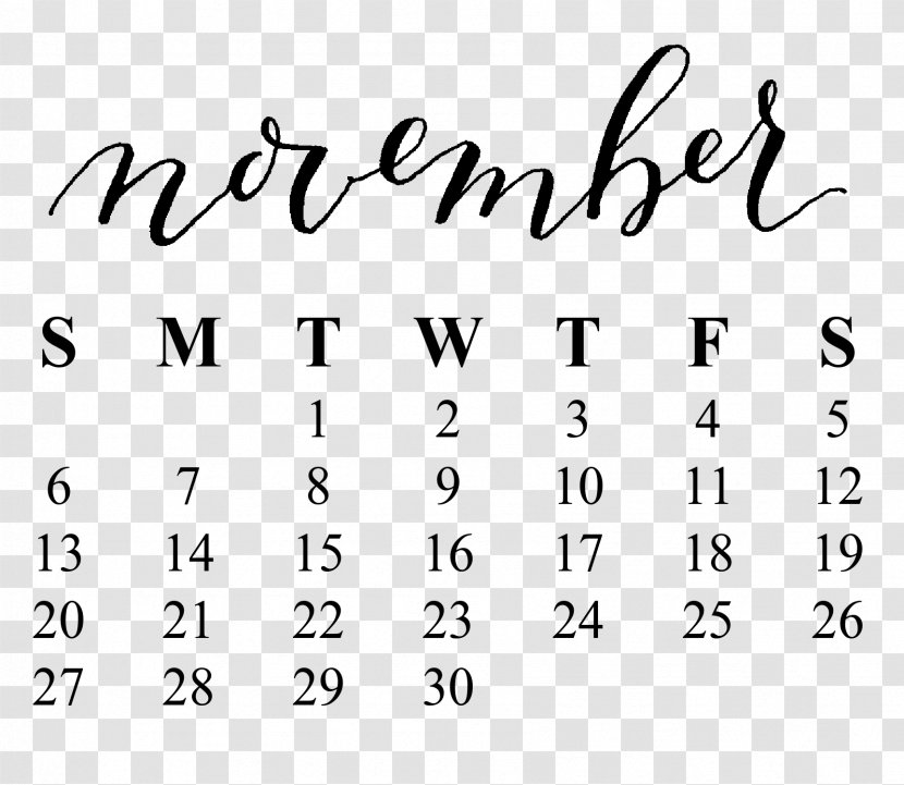 Calendar 0 January 1 - Symbol - November Vector Transparent PNG