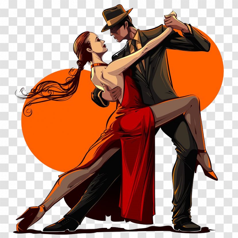 Clip Art Vector Graphics Dance Tango Image - Argentine - Salsa Dancers Transparent PNG