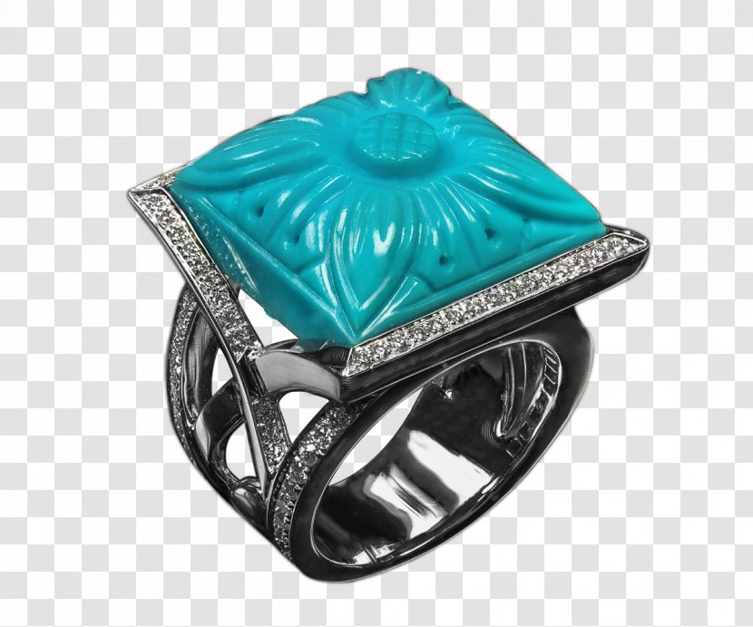 Turquoise Silver Body Jewellery - Ring Transparent PNG