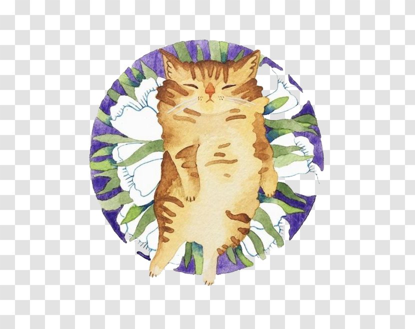 Cat Watercolor Painting Illustration - Drawing Transparent PNG
