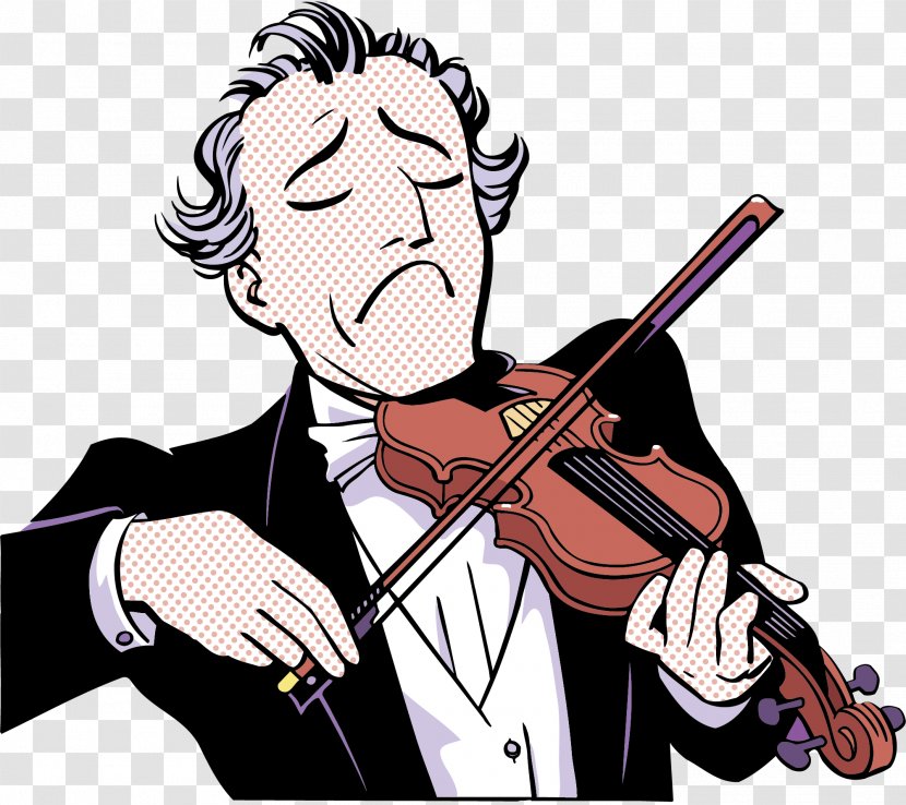 Violin Cartoon Illustration - Flower - La Artist Vector Transparent PNG