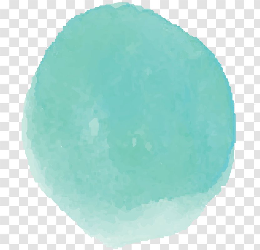 Turquoise - Aqua - Dot Watercolor Painting Transparent PNG