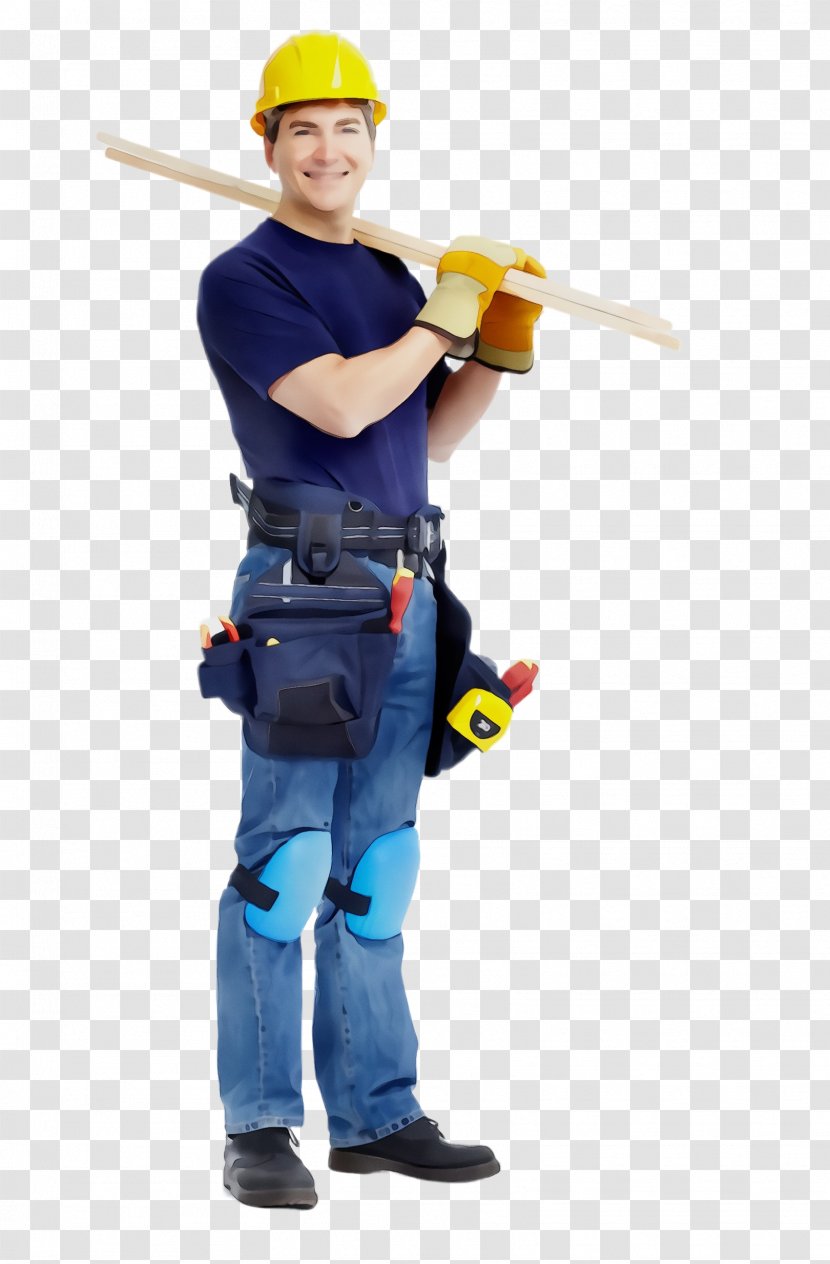 Construction Worker Action Figure Toy Handyman Costume - Hard Hat Figurine Transparent PNG