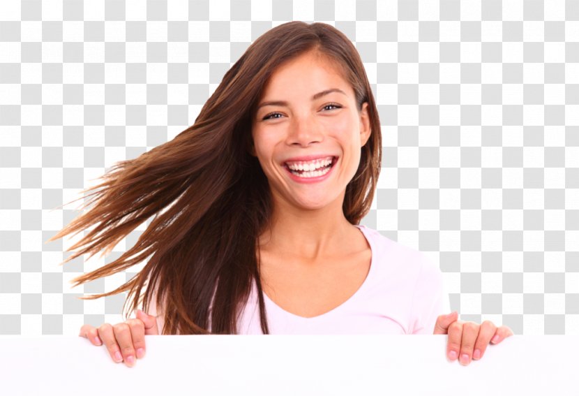 Thumb Hair Coloring Smile Long Brown - Silhouette Transparent PNG
