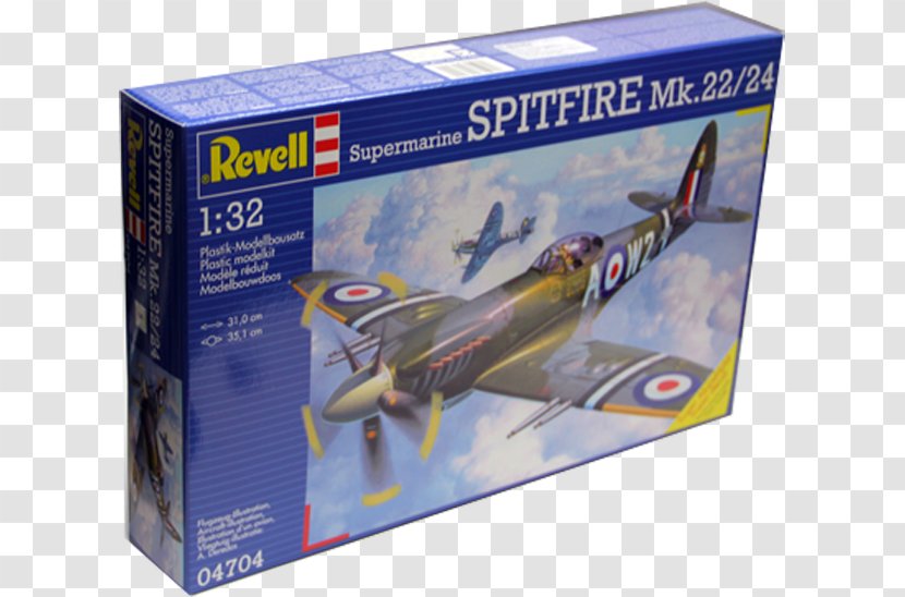 Supermarine Spitfire Mk.22/24 1:32 Scale Model Kit Revell Hobby Models - Airplane Transparent PNG