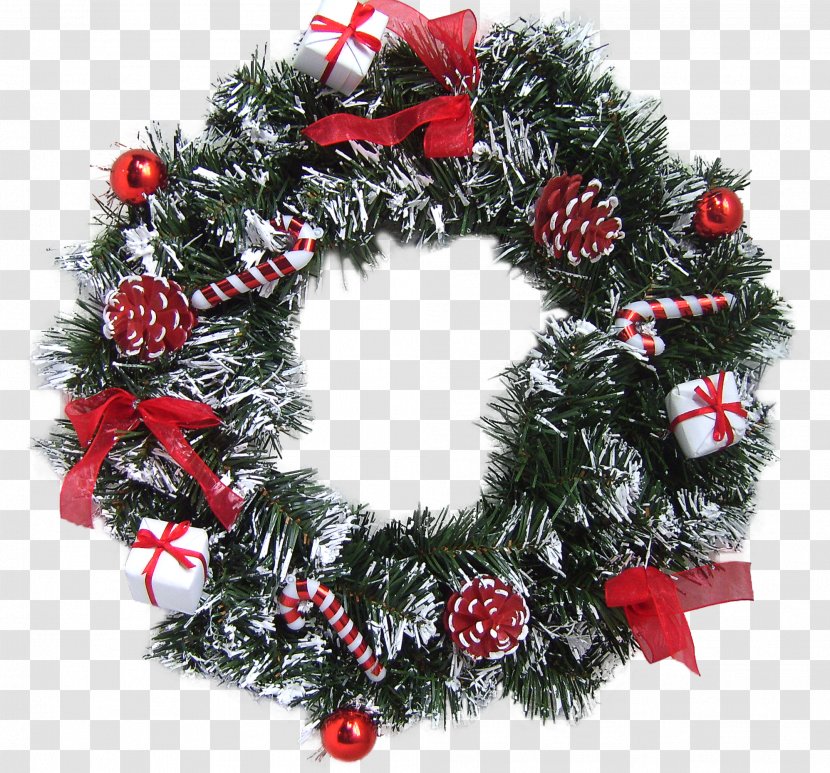 Wreath Garland Christmas Lights Holiday - Evergreen Transparent PNG