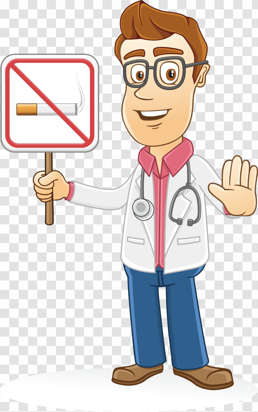 Physician Royalty-free Clip Art - Watercolor - Doctor Cartoon Placards Smoking Transparent PNG
