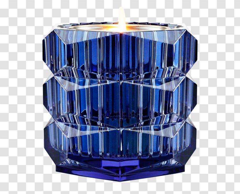 Baccarat Candlestick Cobalt Blue Vase - Glass - Candle Transparent PNG