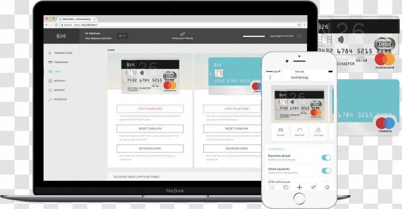 N26 Mobile Banking Bank Account Transparent PNG