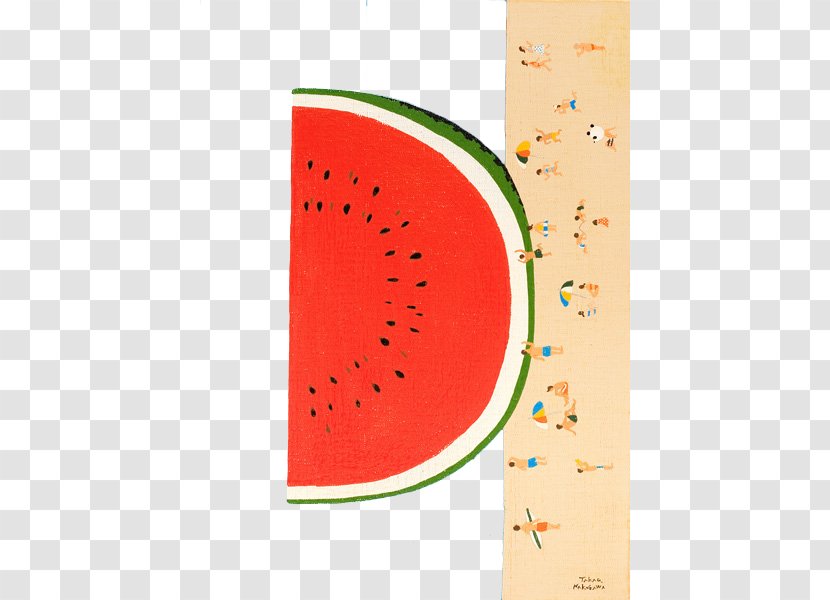 Watermelon Beach Seaside Resort - Rectangle - Hand-painted Transparent PNG