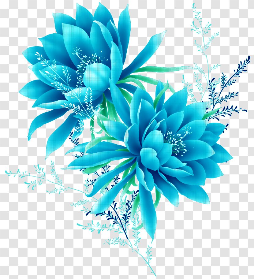 Blue Flower Pixel - Software - Flowers Effect Element Transparent PNG
