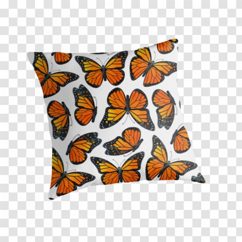 Monarch Butterfly Nymphalidae Pollinator Throw Pillows - Red Transparent PNG
