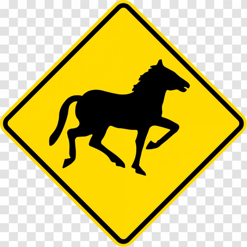 Horse Traffic Sign Warning Pony Road Transparent PNG