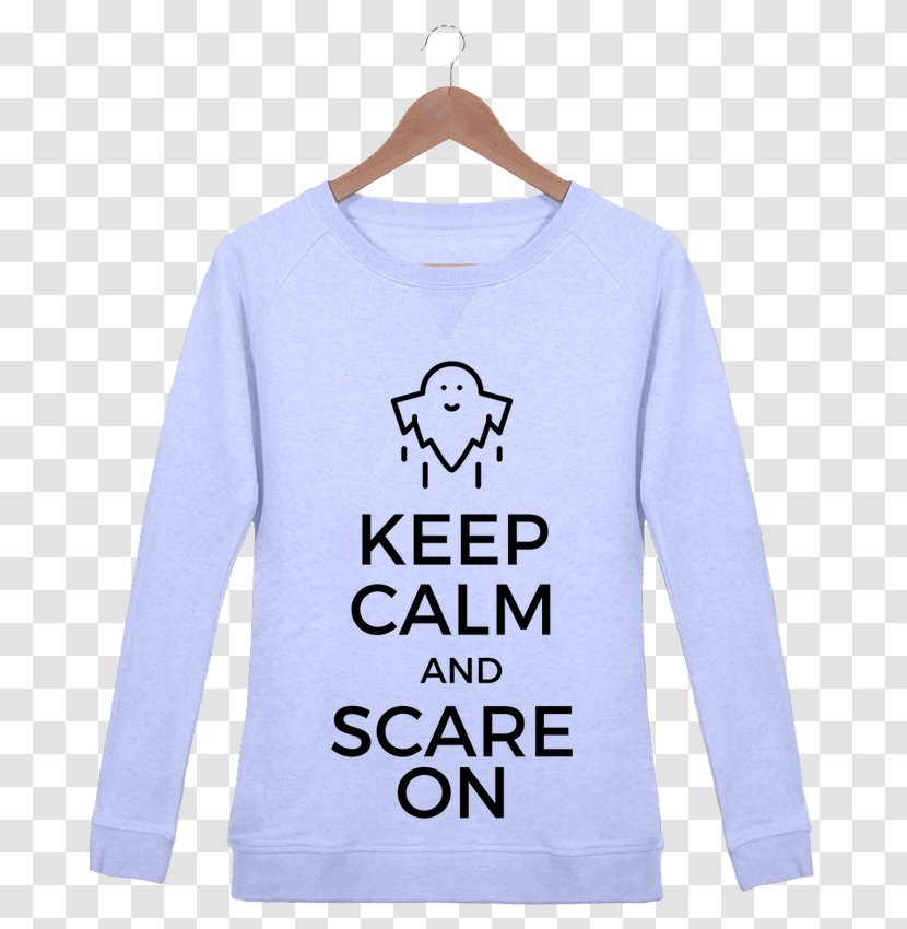 T-shirt Hoodie Keep Calm And Carry On Bluza Sweater - Sleeve - Ghost Light Transparent PNG