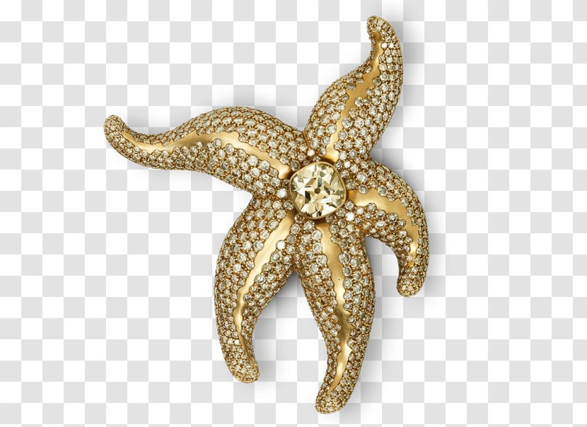 Jewellery Brooch Gold Starfish Diamond Transparent PNG
