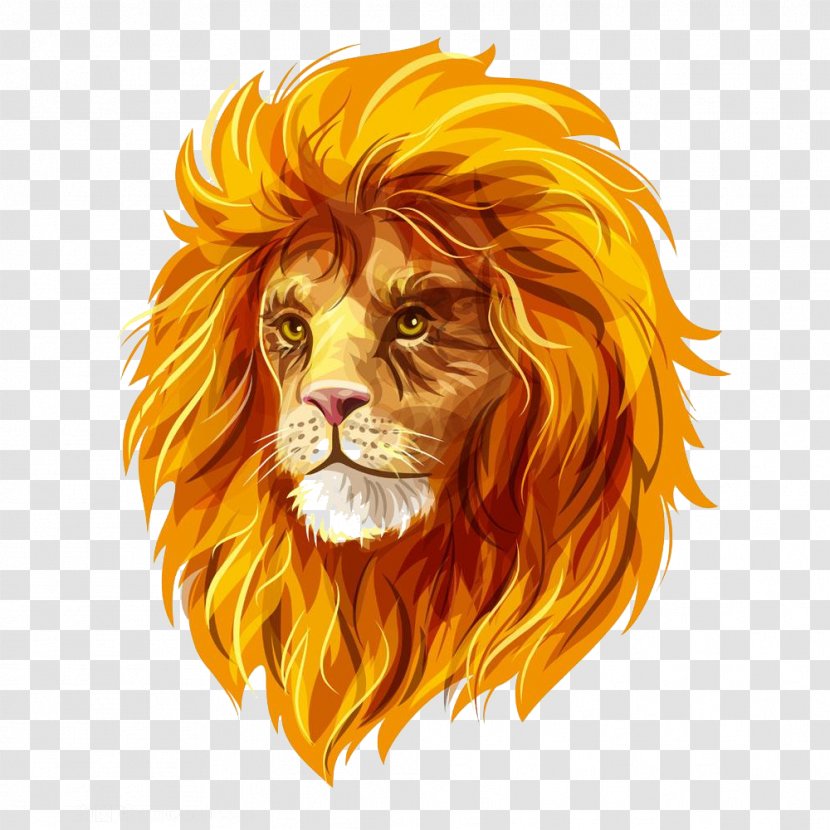Lion Stock Illustration Royalty-free - Cat Like Mammal - Cross Head Material Market Transparent PNG