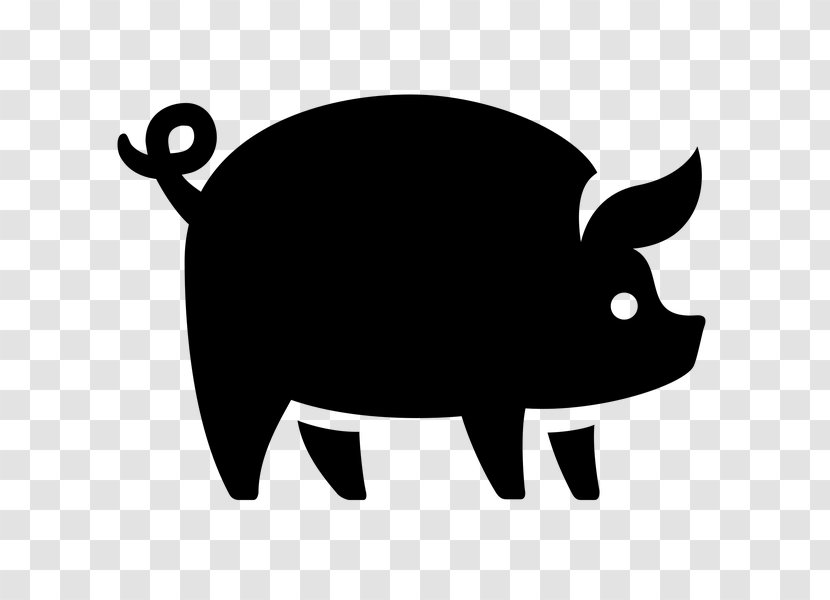 Pig Cartoon - Blackandwhite - Boar Silhouette Transparent PNG
