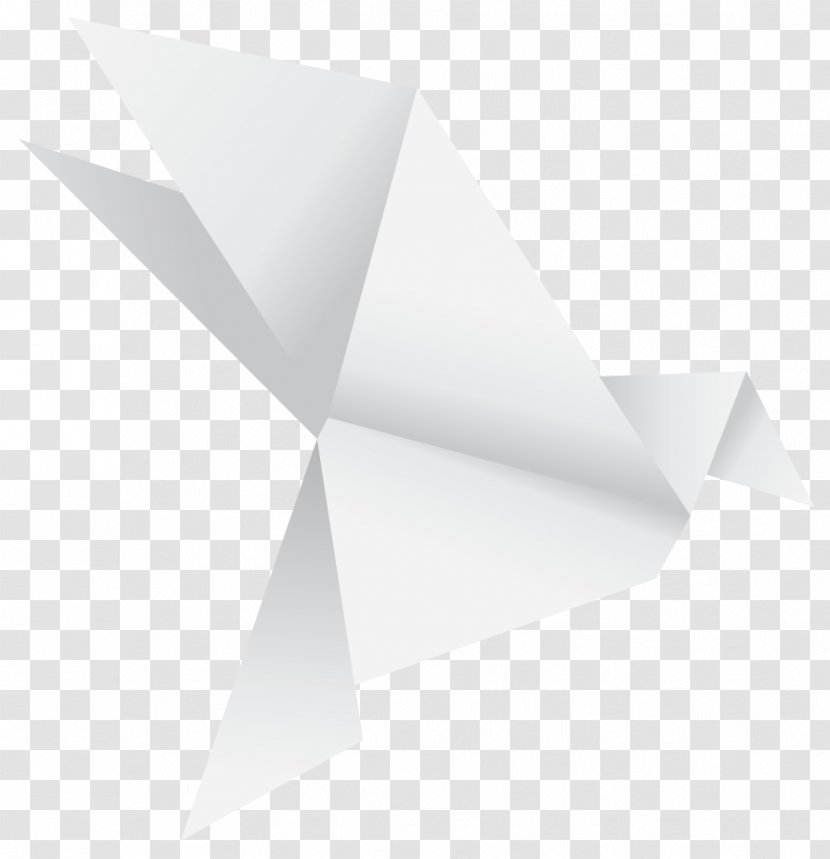 Triangle Line - White - Origami Bird Transparent PNG