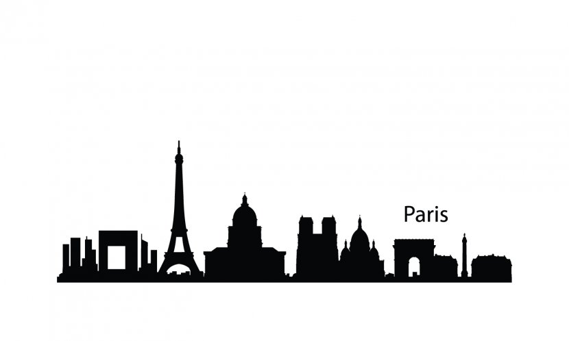 Skyline Wall Decal Silhouette Cityscape - Monochrome - Paris Cliparts Transparent PNG