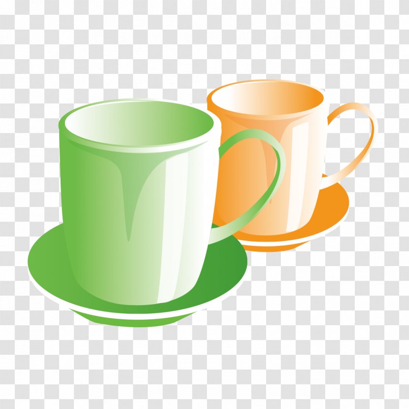 Coffee Cup Teacup - Creative Hand-painted Transparent PNG