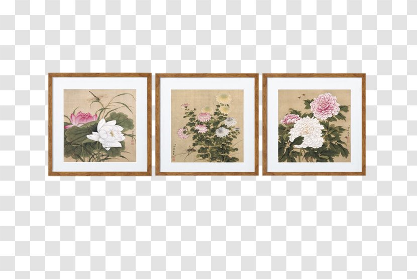 Brazil Painting Art Quadro - Picture Frames - Triangle Chinese Style Flower Transparent PNG