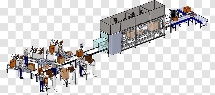 Automation Warehouse Packaging And Labeling Machine Factory - Watercolor - Automated Transparent PNG