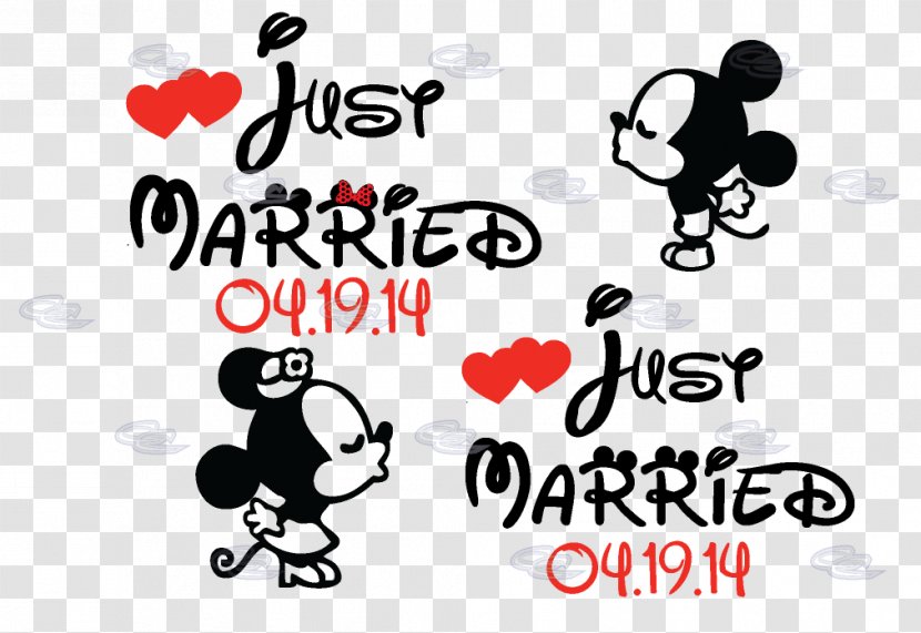 Mickey Mouse Minnie Oswald The Lucky Rabbit Walt Disney Company Marriage - Just Married Transparent PNG