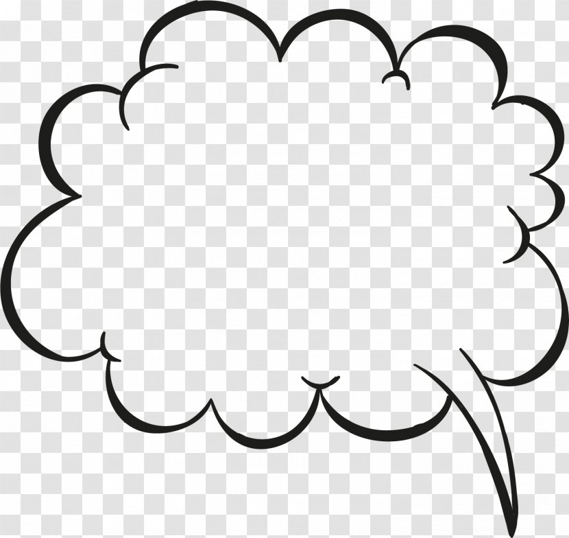 Cartoon White Clouds - Black And - Drawing Transparent PNG