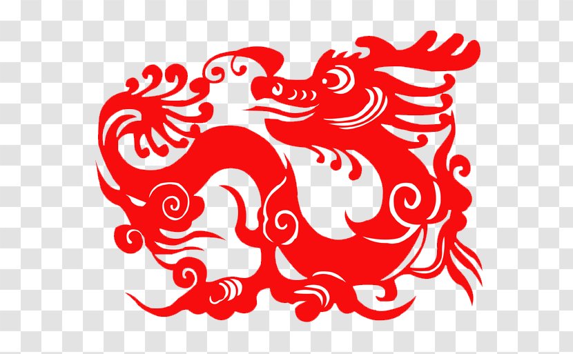 Chinese New Year Papercutting Paper Cutting Dragon - Frame - Paper-cut Transparent PNG