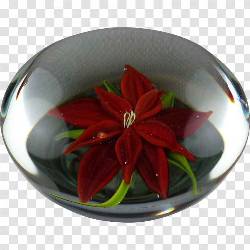 Paperweight Poinsettia Flower Collectable Metal - Vitreous Enamel - National Day Scatters Flowers Transparent PNG