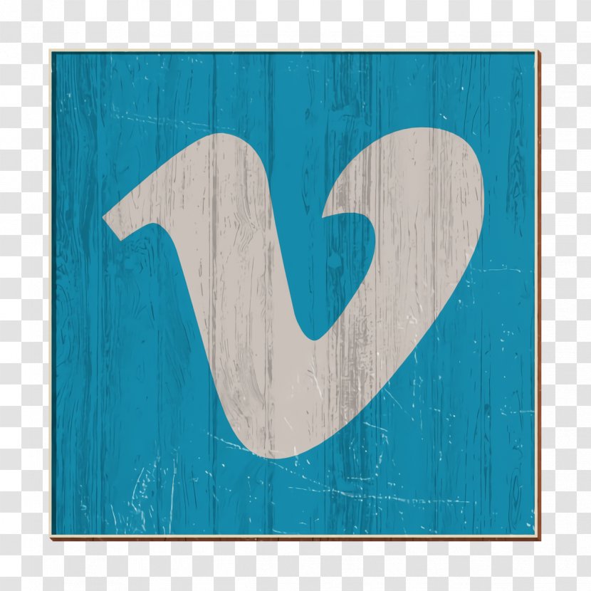 Social Networks Logos Icon Vimeo - Turquoise - Number Heart Transparent PNG